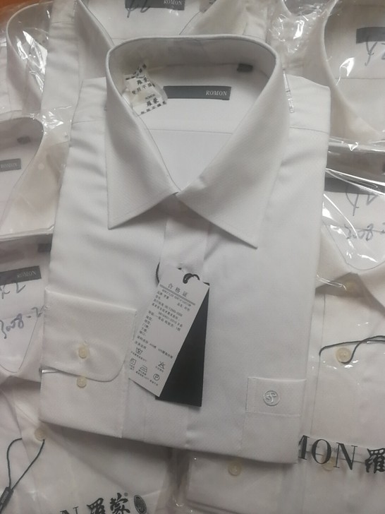 独42码罗蒙白色正装男长袖衬衫,40棉穿的...
