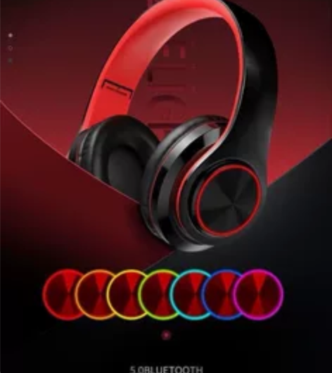 发光蓝牙耳机头戴式重低音华为vivo小米苹...