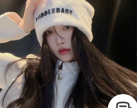 大头围冷帽女冬季显脸小保暖毛绒白色堆堆帽网...