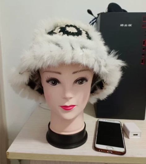 兔毛针织毛绒帽女秋冬季毛茸茸虎头醒狮渔夫帽...