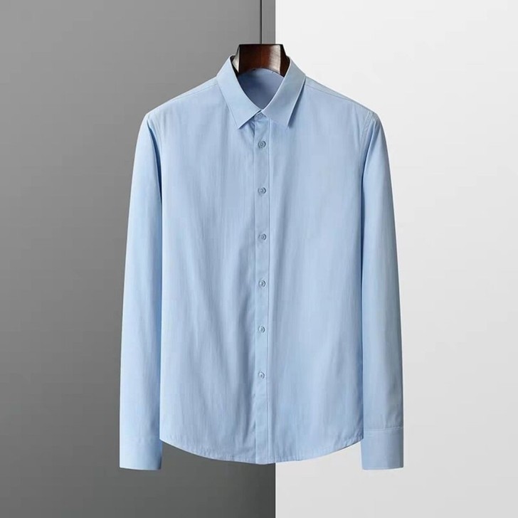 男士商务海剪标男士衬衫加厚春款职业装帅气