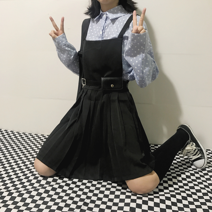 【全新】古屋兔丸家黑色背带裙