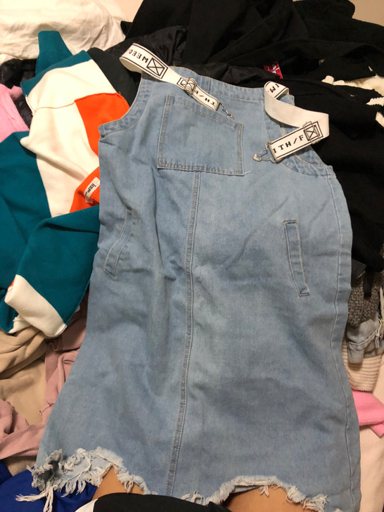 牛仔背带裙实拍!