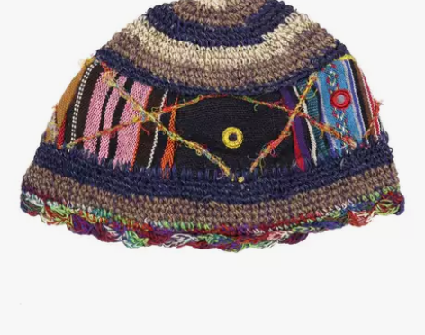 手工帽拼接嬉皮汉麻镜面刺绣棉麻复古渔夫帽