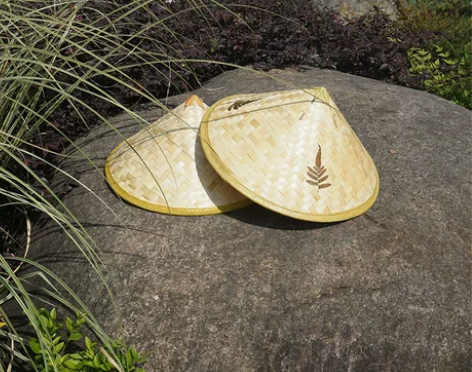 手工竹编斗笠帽成人儿童舞蹈表演道具帽农民遮...