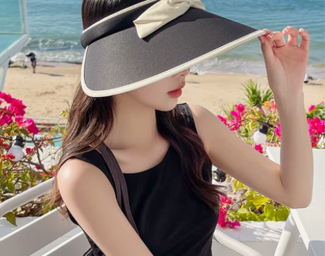 日本UV防晒帽子女夏季防紫外线遮阳帽遮脸大...