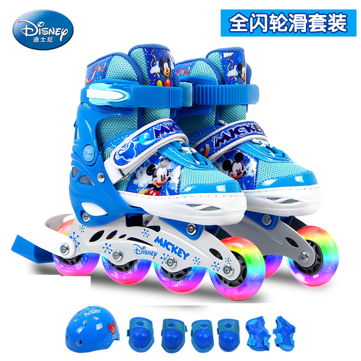 迪士尼蜘蛛侠轮滑鞋男女童初学者溜冰鞋儿童全...