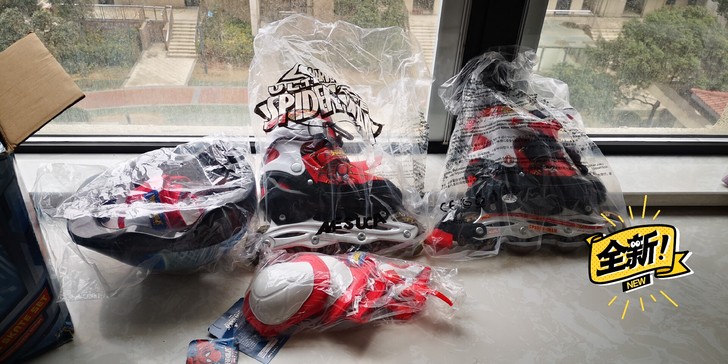 Mesuca麦斯卡蜘蛛侠车缝可调旱冰鞋套装...