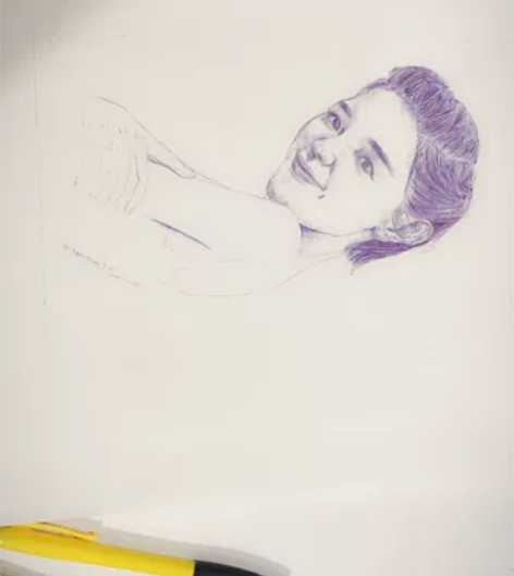 圆珠笔素描头像半身 私聊我呀～创意木刻画相...