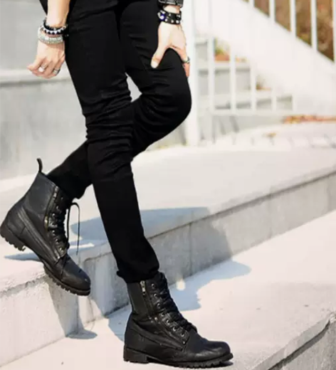 裤子男裤2022秋季百搭修身黑色修身男款小...