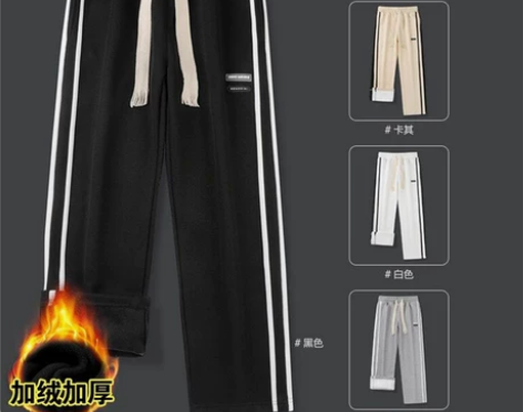 秋冬裤子男款休闲长裤男士潮流宽松加绒加厚潮...