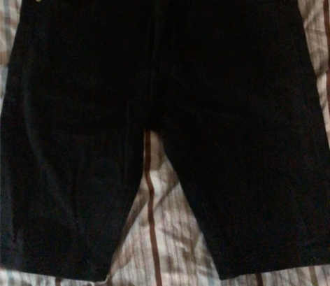 纯黑五分修身牛仔裤，弹性！110斤内穿！ ...