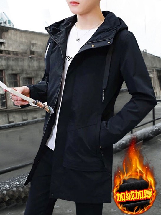 外套男士风衣中长款秋装上衣服秋季2019新...