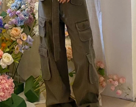 ?橘子树在哪儿 工装雅痞风拖地裤女夏季美式...