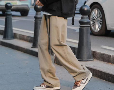 日系复古工装裤子男秋冬潮牌加厚宽松直筒阔腿...