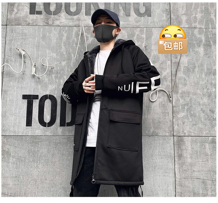 全新 港风秋冬季中长款风衣男士男装潮牌新款...