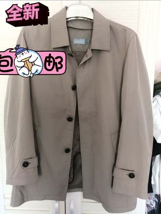 红豆男大衣风衣外套棉质内里可拆卸本人180...