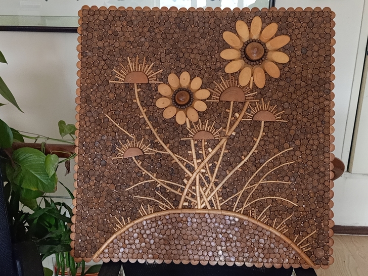 纯实木手工镶嵌板画，货真价实，不包邮