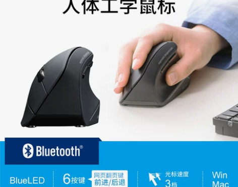 日本SANWA无线鼠标大尺寸人体工学男蓝牙...