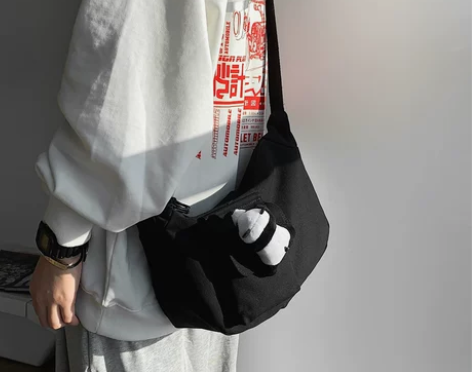 男士小挎包帆布斜挎包男潮牌ins潮小包简约...