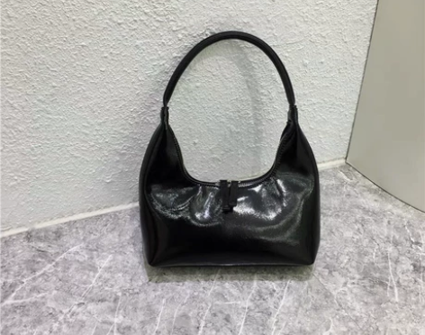 亮色漆面手提包时尚简约小众设计手拎包流行迷...