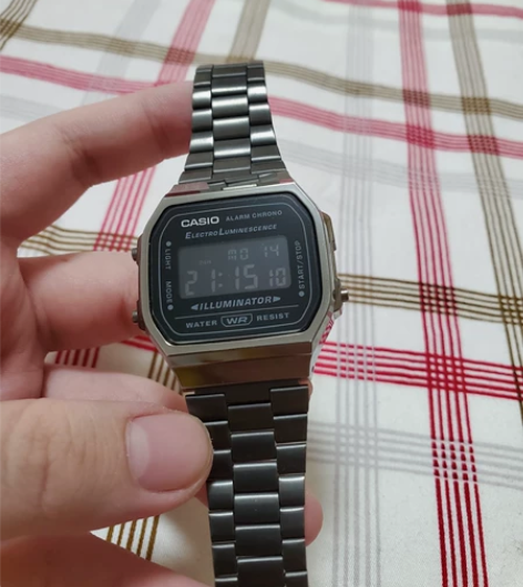 卡西欧a168 深空灰色 复古金属小方块 ...
