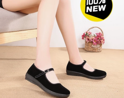 老北京布鞋女酒店上班工作鞋一带鞋透气防滑礼...