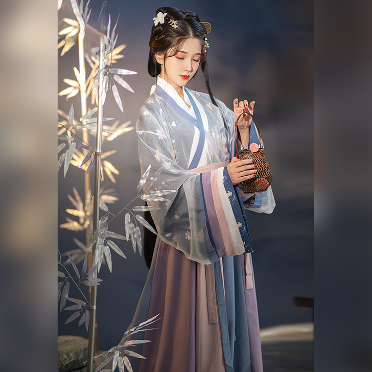 醉雨朵岁岁原创汉服女魏晋风齐腰中国风白菜晋...