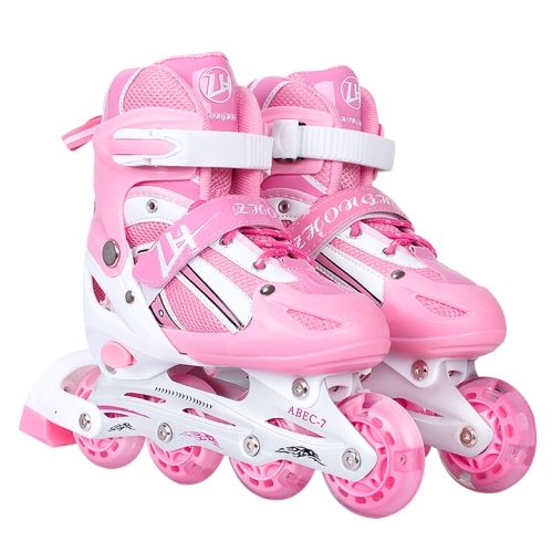 特价直排溜冰鞋儿童可调男童女童闪光轮滑鞋全...