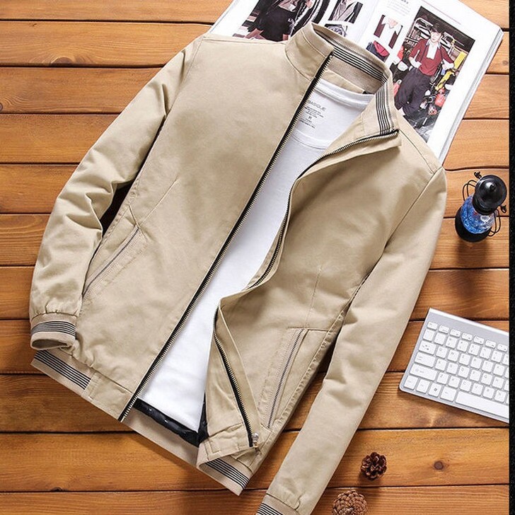 纯棉新款男士夹克加绒秋冬季外套休闲男工装韩...