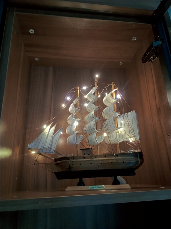 处理一批帆船模型摆件带灯木质工艺船一帆风顺...