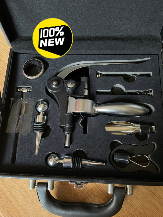 红酒开瓶器9件套 黑色皮盒 全新自提