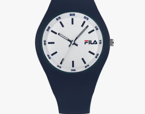 FILA/斐乐正品潮牌果冻玫红硅胶石英表运...