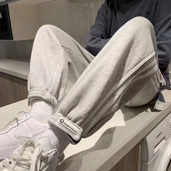 【全新】加绒休闲裤男2021秋冬运动长裤i...