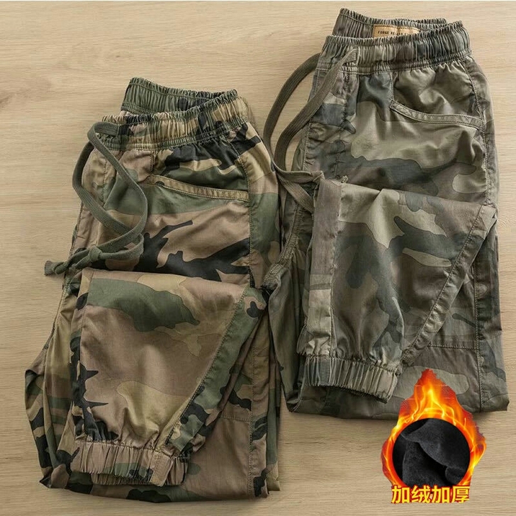 【清仓处理】迷彩裤男加绒款潮流休闲宽松直筒...