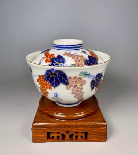 日本回流：日本老肥前烧彩绘盖碗，茶碗.小有...