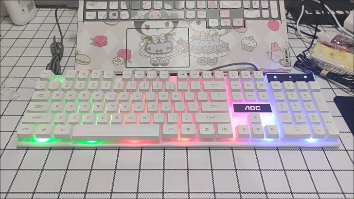 AOC KB121机械手感有线键盘台式电脑...