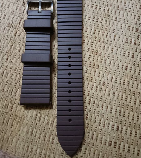 氟橡胶手表带20mm咖啡棕色  横面纹理 ...