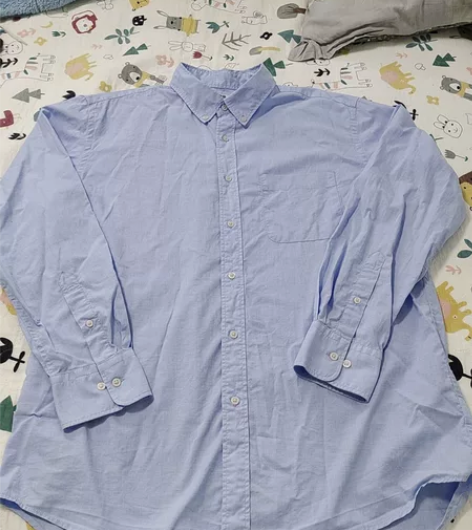 几乎全新优衣库男士长袖衬衫428967，湖...