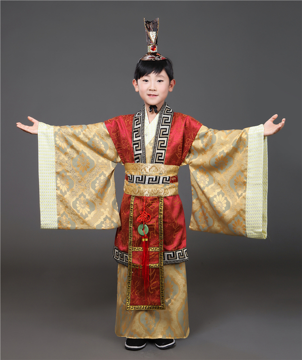 儿童古装大臣演出服国学服装古代男童汉服官服...