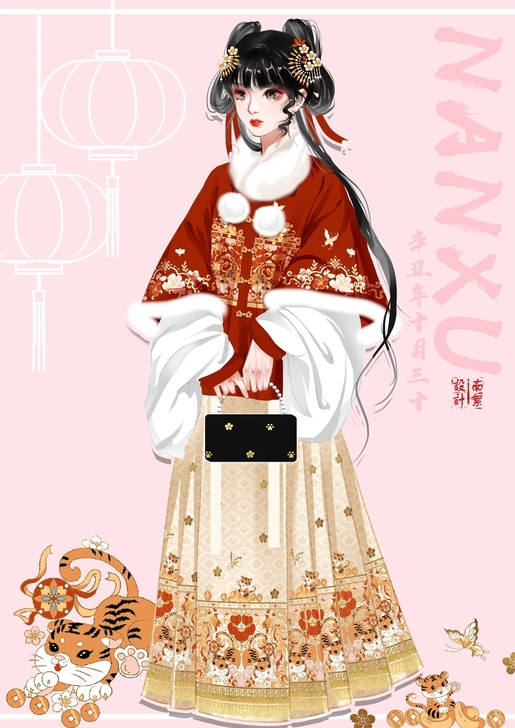 转单！！玉术【虎戏金鳞】原创汉服女明制披袄...