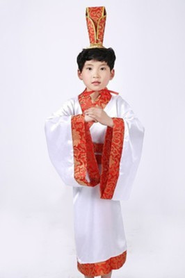 古装汉服儿童课本剧西门豹治邺服装秦汉皇帝秦...