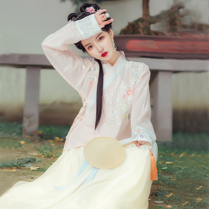 都城南庄采菱原创春季新品日常款齐腰汉服襦裙