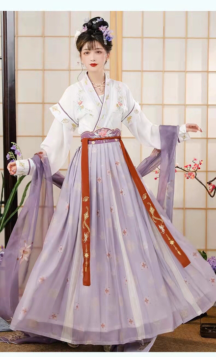 玉术【一览芳华】原创汉服女唐褙子圆领衫褶裙...