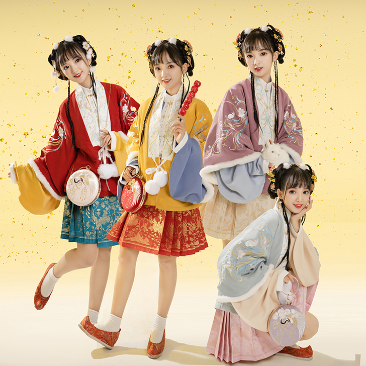 东月棠流云兔多色款半袖汉服汉元素袄子女20...