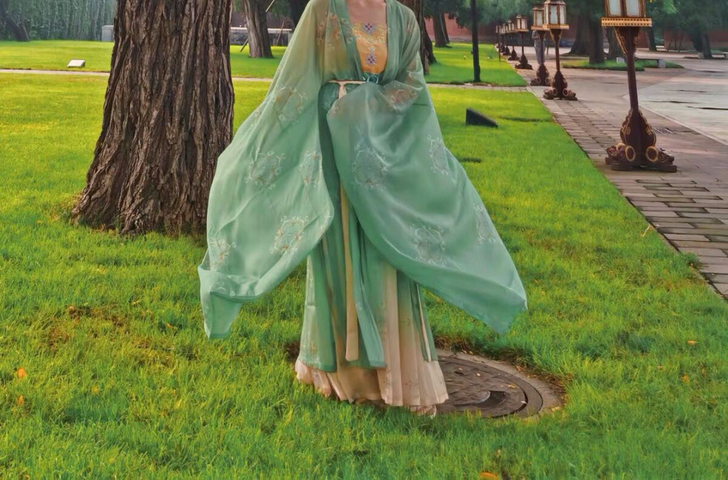 汉服女诃子裙大袖衫唐制刺绣