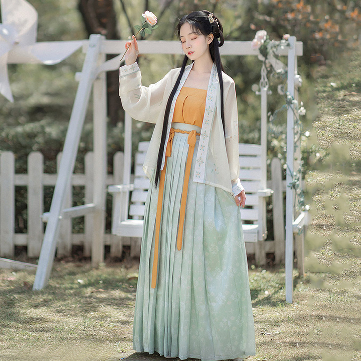 桔屿原创汉服女宋制【春色撩人】长褙子齐腰中...