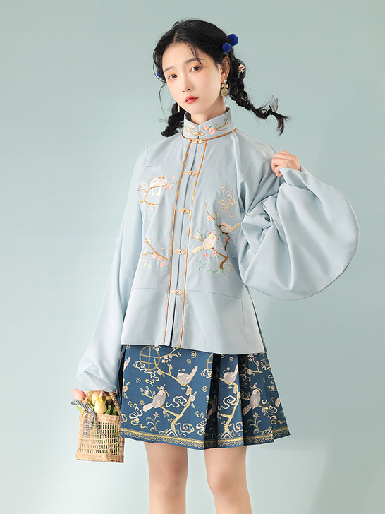 桔屿【春晓】原创汉服女明制立领对襟补服汉元...