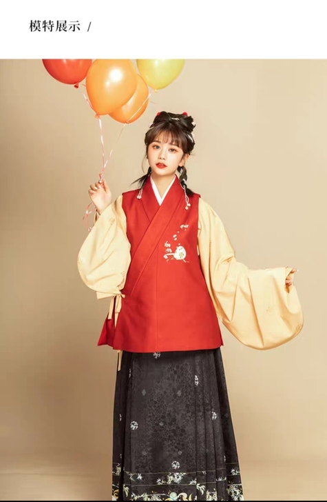 【肥啾】花朝记汉服原创交领比甲交领短袄长短...