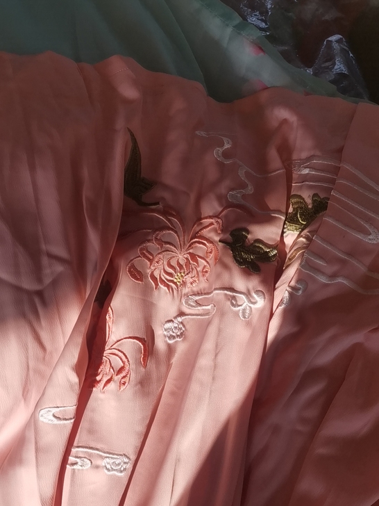 月夕 花朝记汉服 原创秋菊绣花立领斜襟长衫...